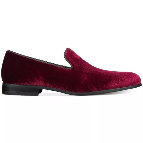 INC International Concepts Men Trace Slip On Loafers Size US 7.5M Red Velvet - Picture 2 of 5